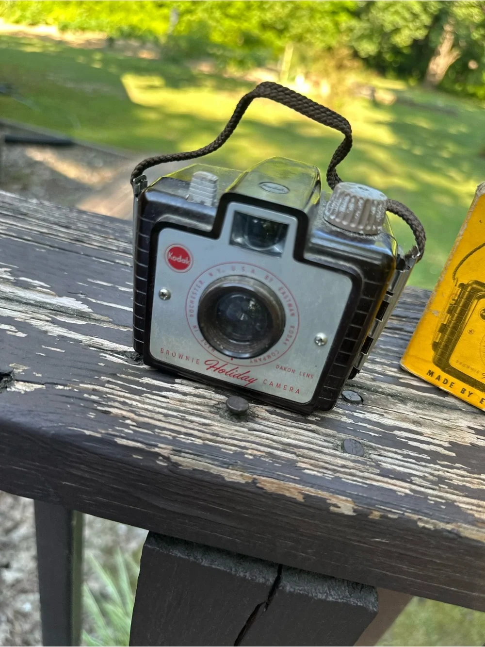 Kodak Vintage Brownie Holiday Camera with Yellow Box - Selling as Decor